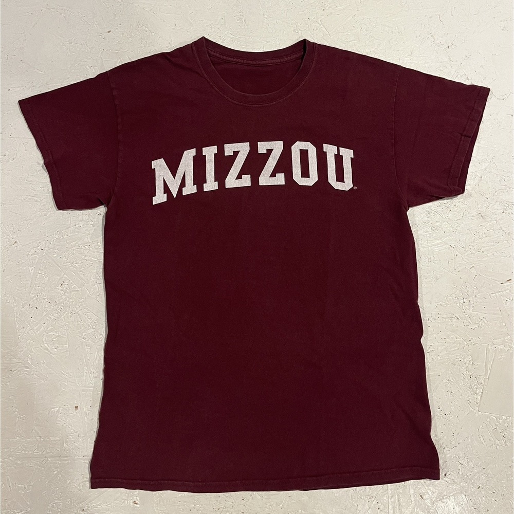 Vintage Y2K Mizzou Missouri Tigers Short Sleeve Shirt Mens Small Red Football
